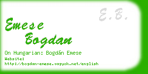 emese bogdan business card