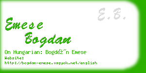 emese bogdan business card